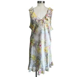 Vintage Delta Burke Floral Slip Nightgown Lace Trim Lingerie Dress Sz 1X